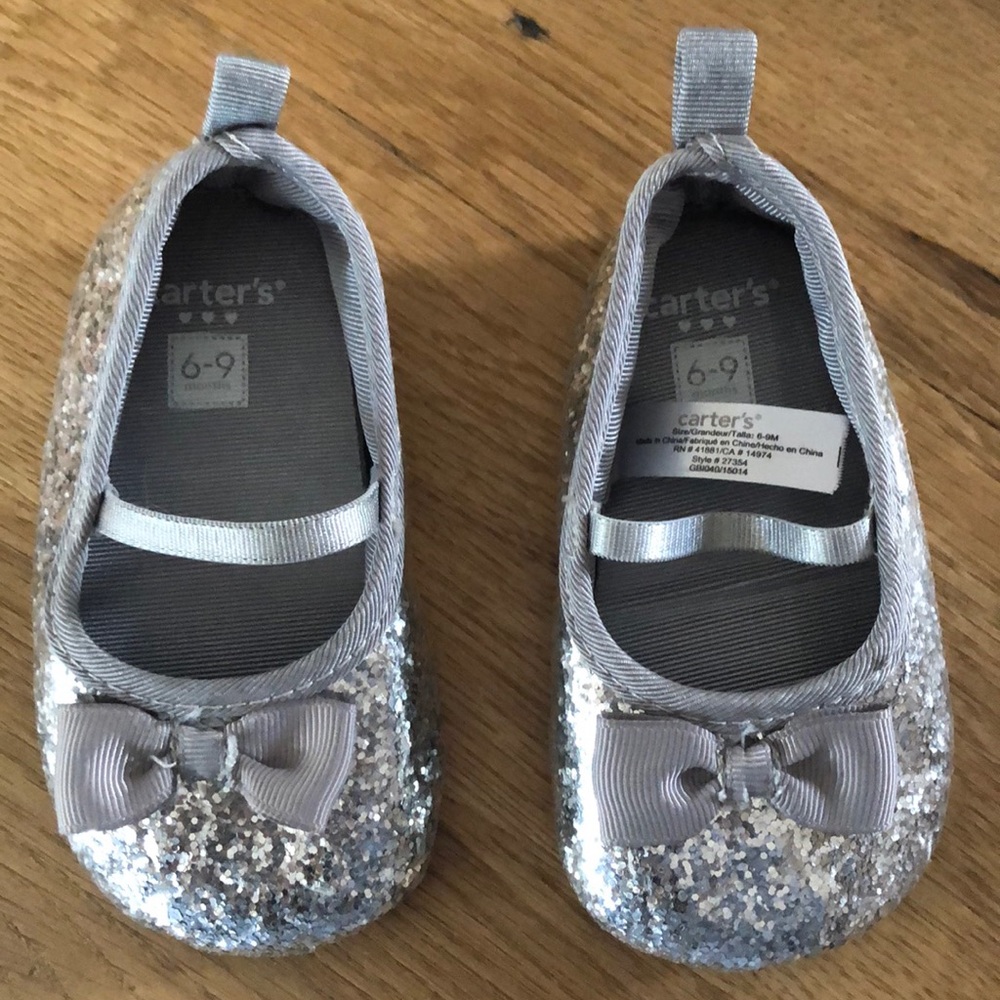 NWOT silver sparkle shoes